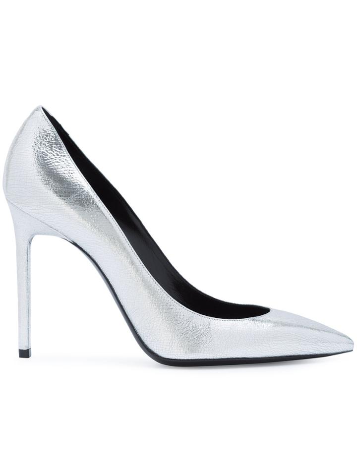 Saint Laurent Anja 105 Pointed Pumps - Grey