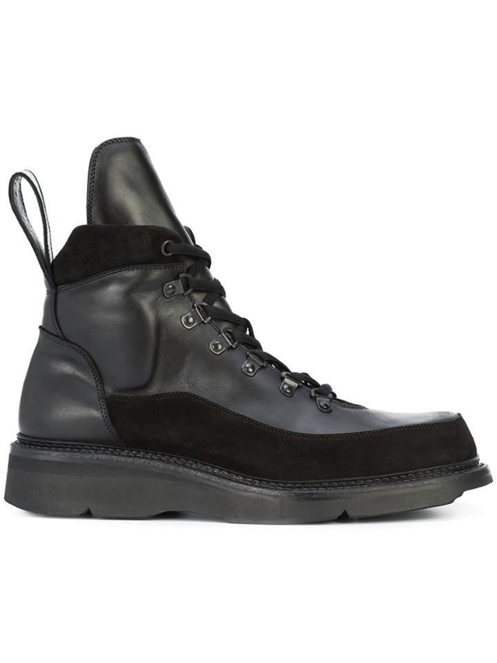 Julius Oversized Tongue Hiking Boots - Black