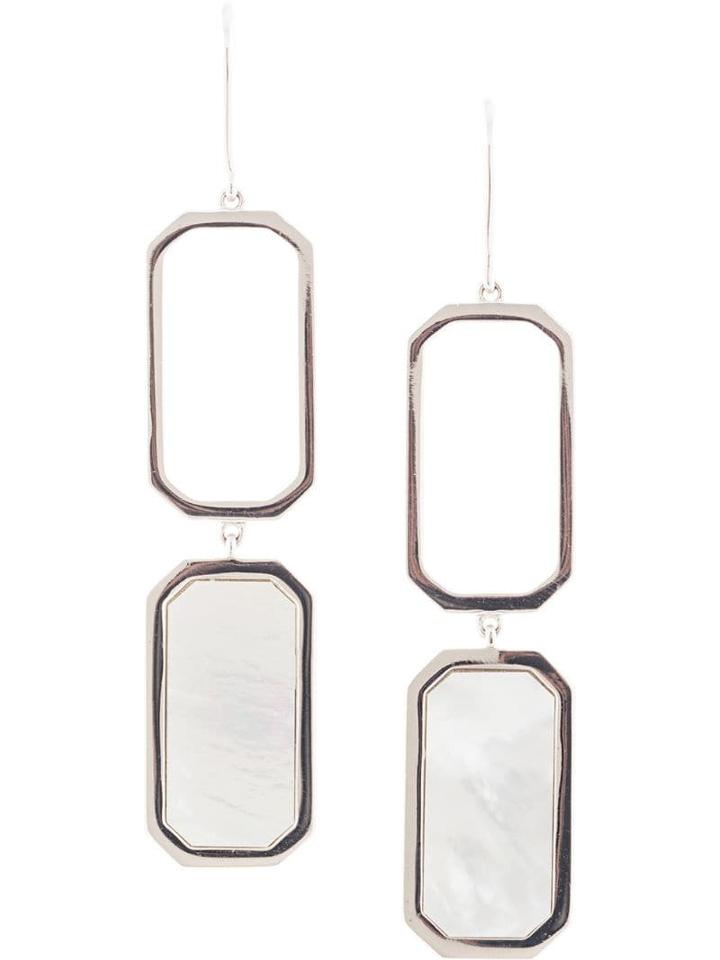 Julia Davidian Octagonal Drop Earrings - Silver
