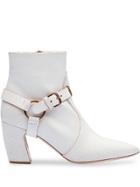 Miu Miu Crackled Ankle Boots - White