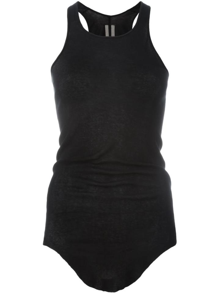 Rick Owens Curved Hem Tank Top, Women's, Size: 40, Black, Cotton