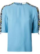 Chloé Jewelled Top, Women's, Size: 38, Blue, Silk/viscose/glass