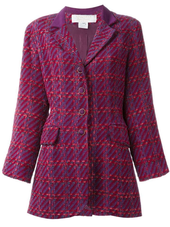 Nina Ricci Vintage Checked Jacket - Pink & Purple