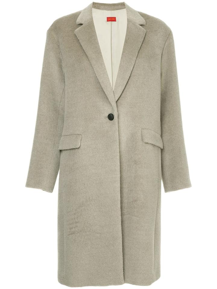 Des Prés Classic Single Breasted Coat - Grey