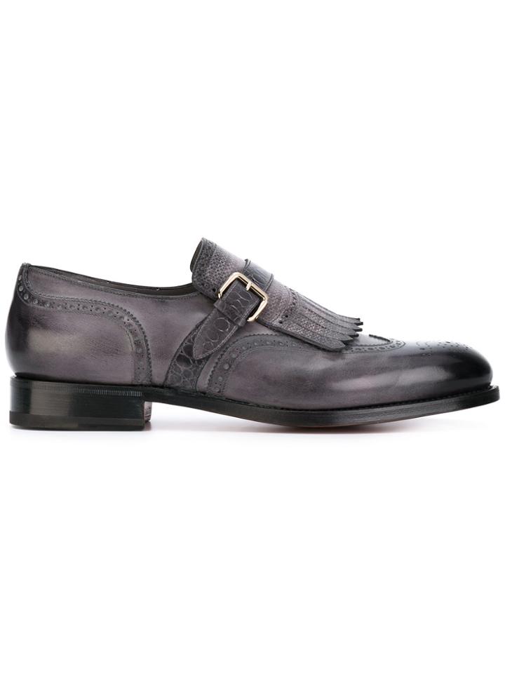 Santoni Buckle Brogues - Grey