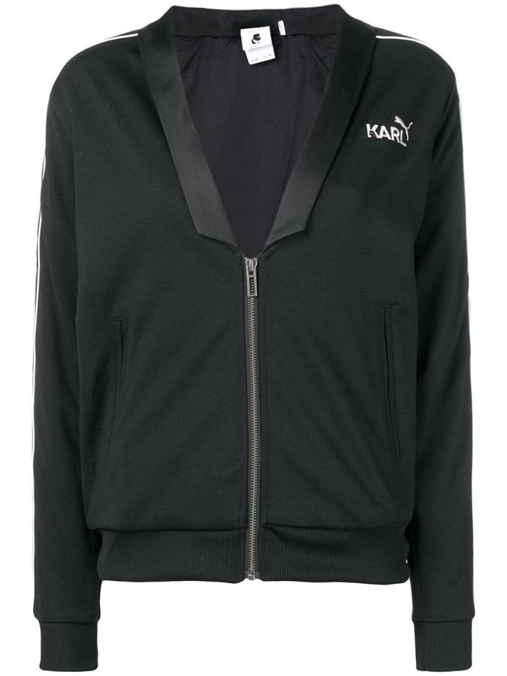 Puma Plunge Neck Zipped Cardigan - Black