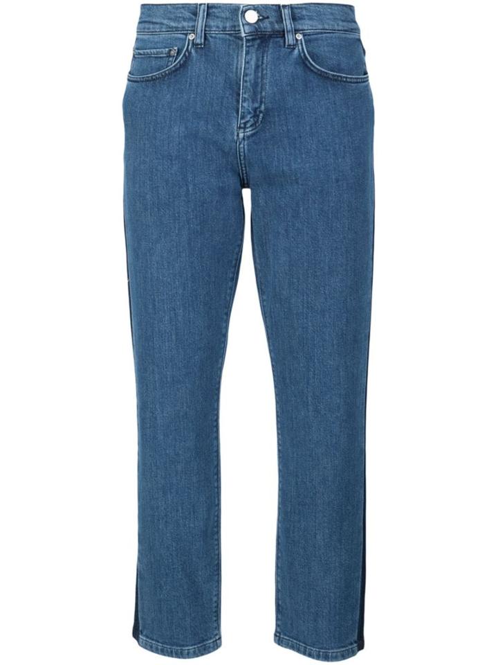 Victoria Victoria Beckham Cropped Boyfriend Jeans, Women's, Size: 29, Blue, Cotton/spandex/elastane