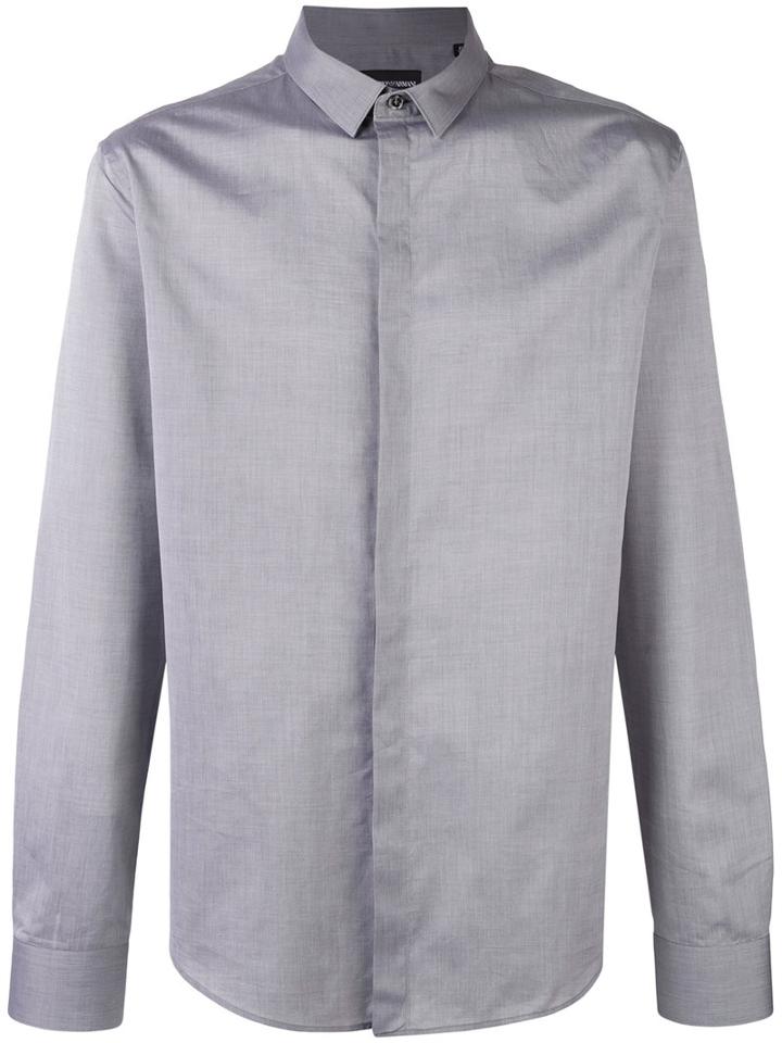 Emporio Armani Classic Shirt, Men's, Size: 42, Grey, Cotton