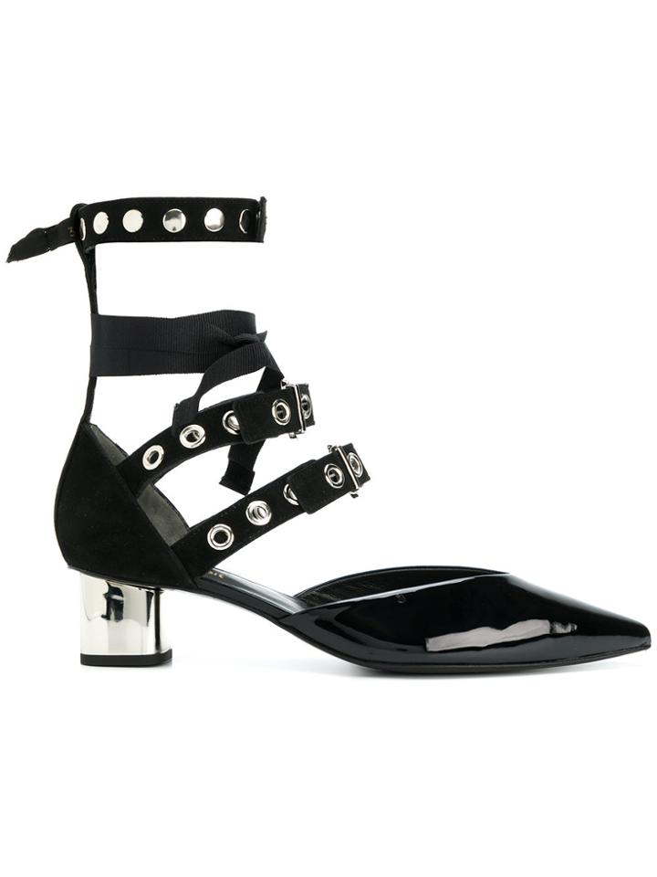 Robert Clergerie Buckle Pointed Pumps - Black