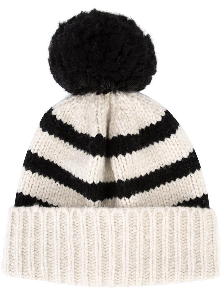The Elder Statesman - Cashmere Pom Pom Cap - Unisex - Cashmere - One Size, Black, Cashmere