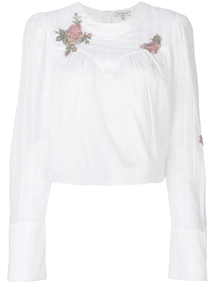 Natasha Zinko Floral-embroidered Top - White