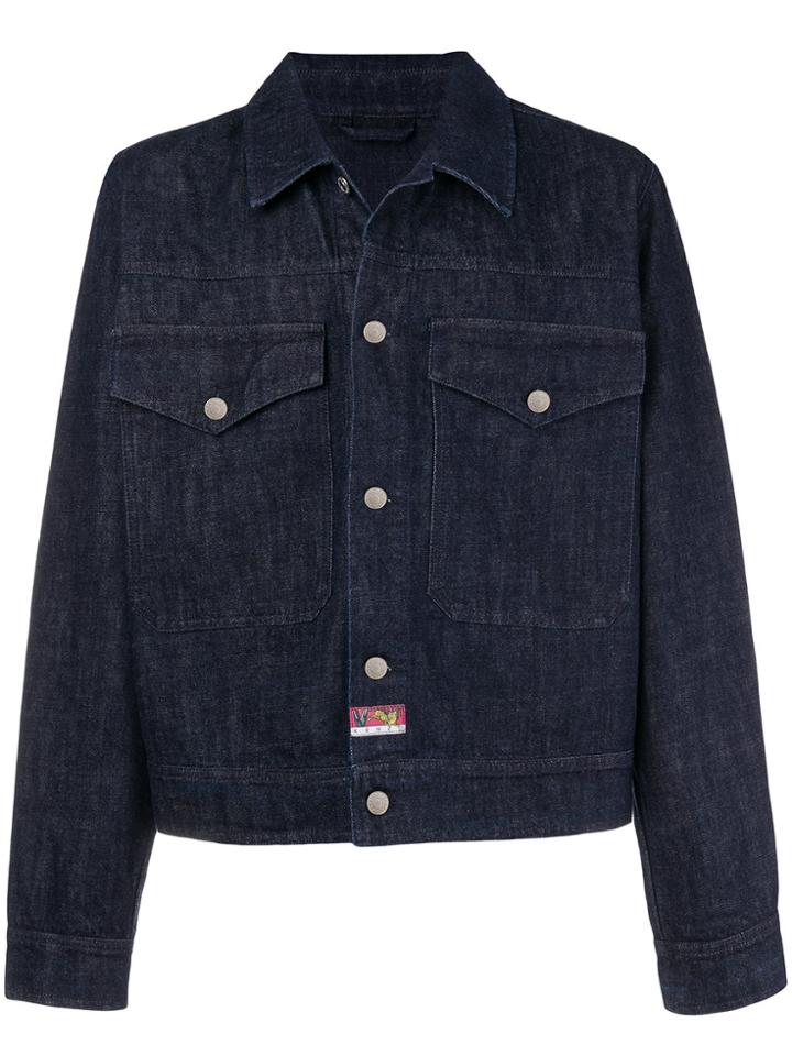 Kenzo Dragon Embroidered Back Denim Jacket - Blue