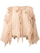 Ulla Johnson Tassel Fringed Poncho, Women's, Size: Xs/s, Pink/purple, Cotton