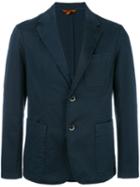Barena Two Button Blazer, Men's, Size: 50, Blue, Cotton/spandex/elastane
