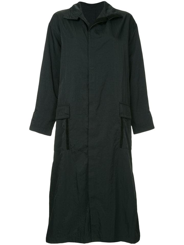 Yohji Yamamoto Vintage Single-breasted Draped Coat - Black