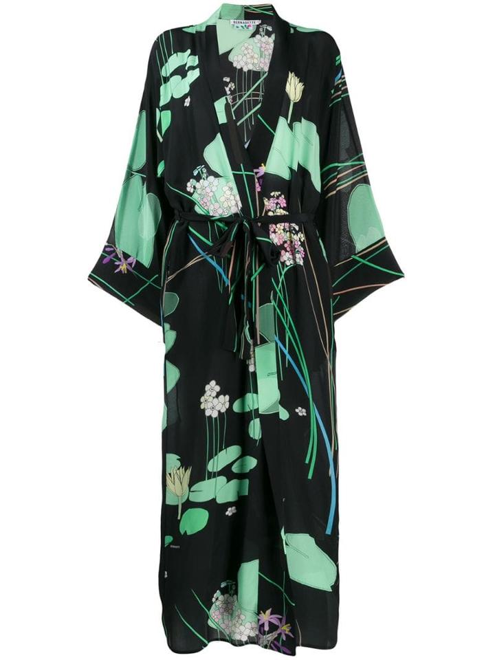 Bernadette Peignoir Floral Kimono Dress - Black