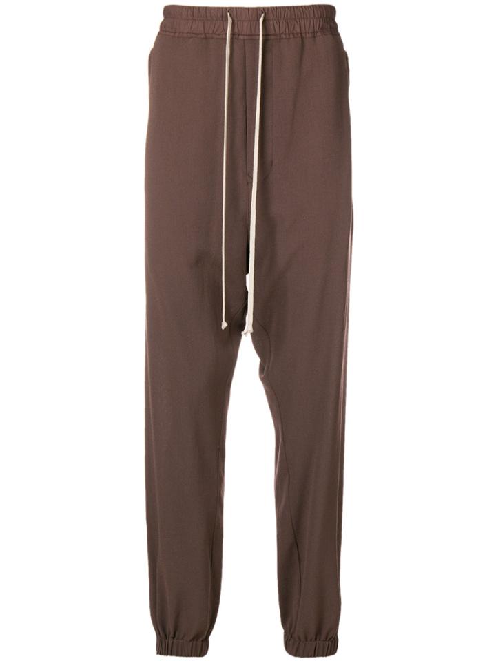 Rick Owens Drop Crotch Joggers - Brown