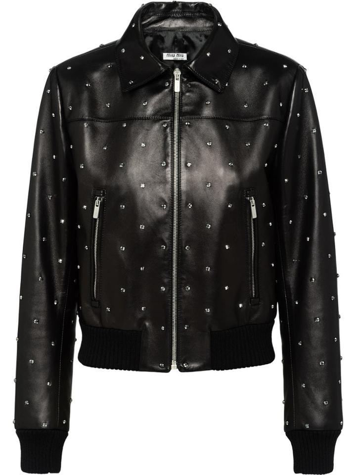 Miu Miu Leather Jacket - Black