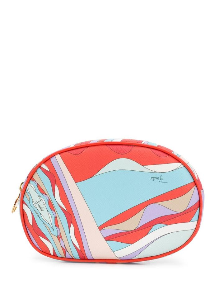Emilio Pucci Medium Burle Print Cosmetic Case - Orange