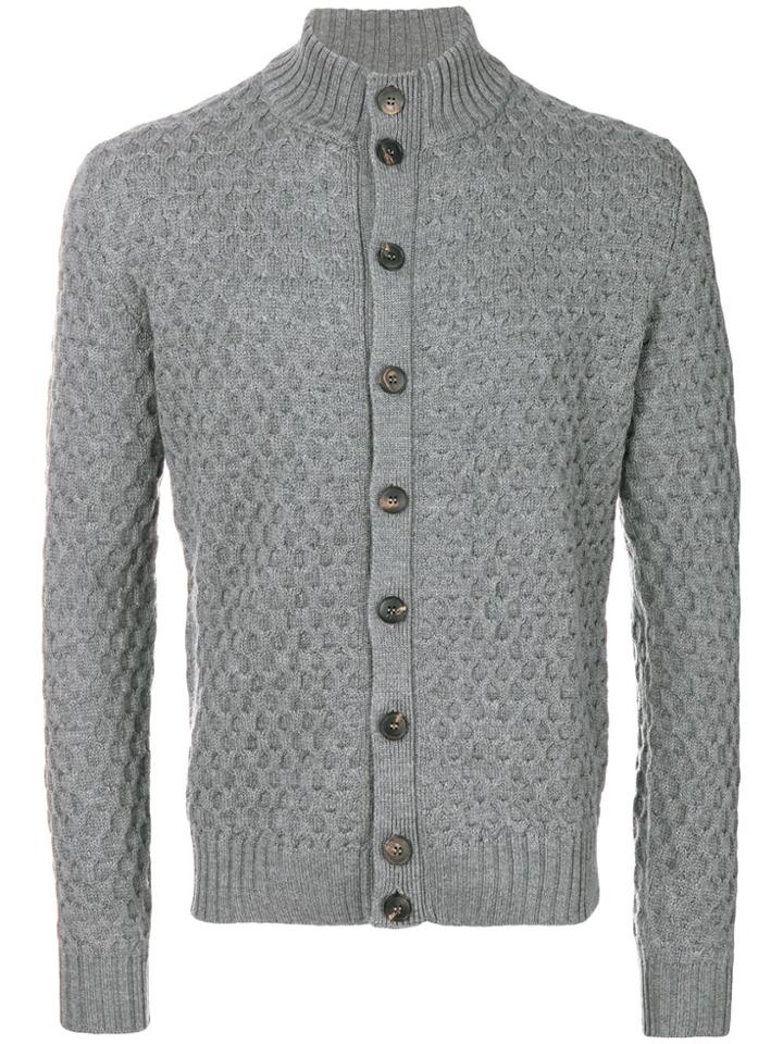 Borrelli High Neck Cardigan - Grey