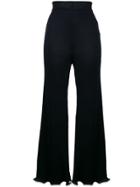 Stella Mccartney Ribbed Frilled Kick Flare Trousers - Blue