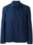 Al Duca D'aosta 1902 Classic Collar Jacket, Men's, Size: 56, Blue, Acetate/cotton