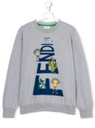 Teen Printed Sweatshirt - Kids - Cotton/spandex/elastane - 14 Yrs, Grey, Fendi Kids
