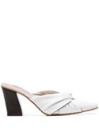 Reike Nen White Knot Detail 80 Leather Mules