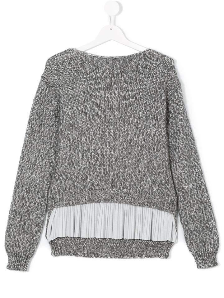 Dondup Kids Pleated Detail Jumper - Grey