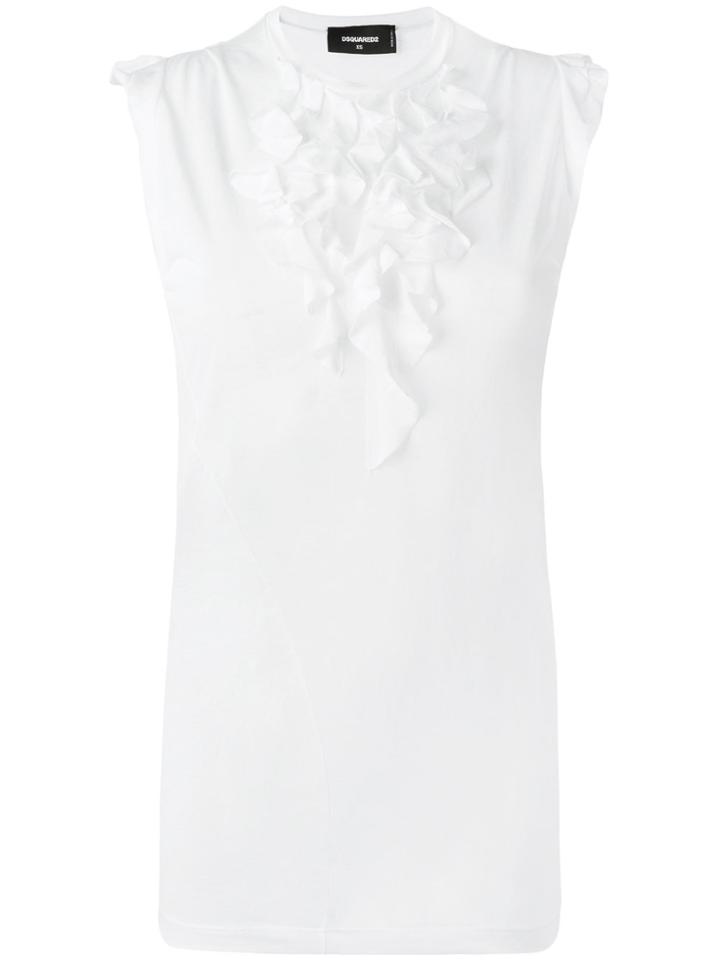 Dsquared2 Ruffled Tank Top - White