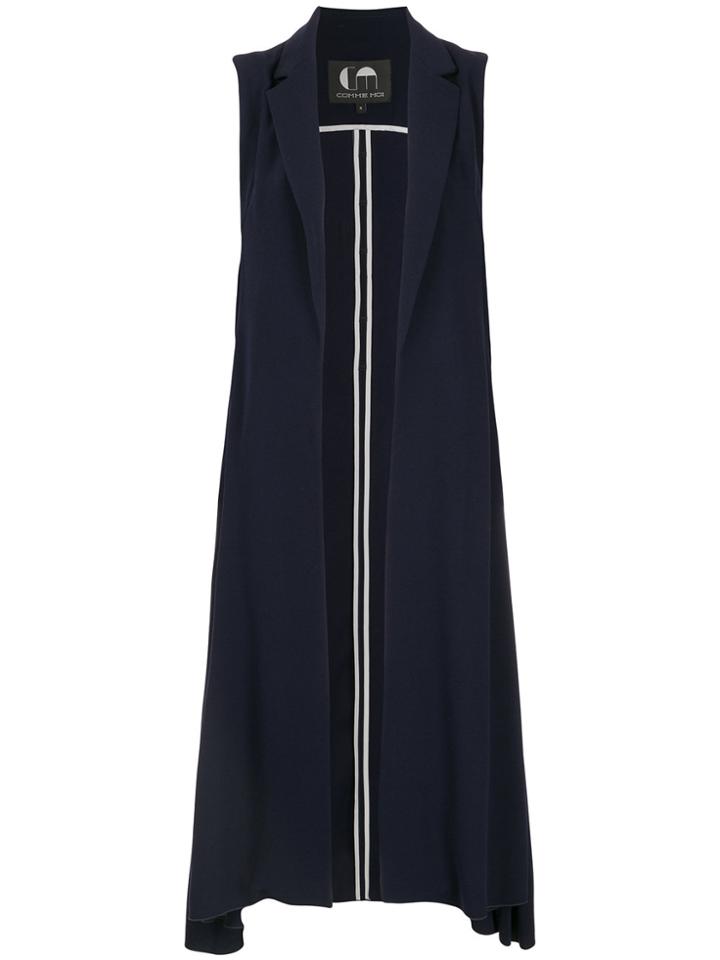 Comme Moi Long Fitted Vest - Blue