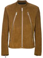 Maison Margiela Stylised Biker Jacket, Men's, Size: 52, Brown, Calf Leather