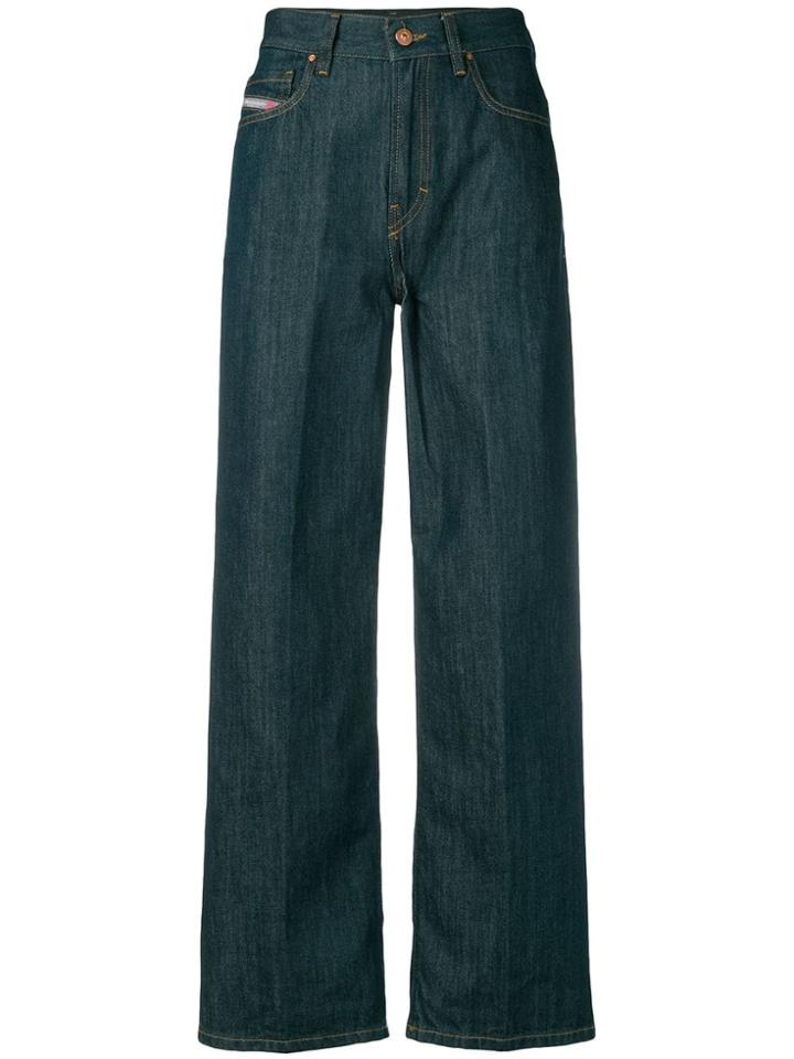 Diesel Cropped High Waisted Jeans - Blue