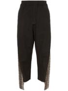 By Walid Cross-stitch Cropped Trousers - Black