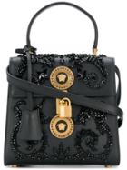Versace Embellished Medusa Shoulder Bag - Black