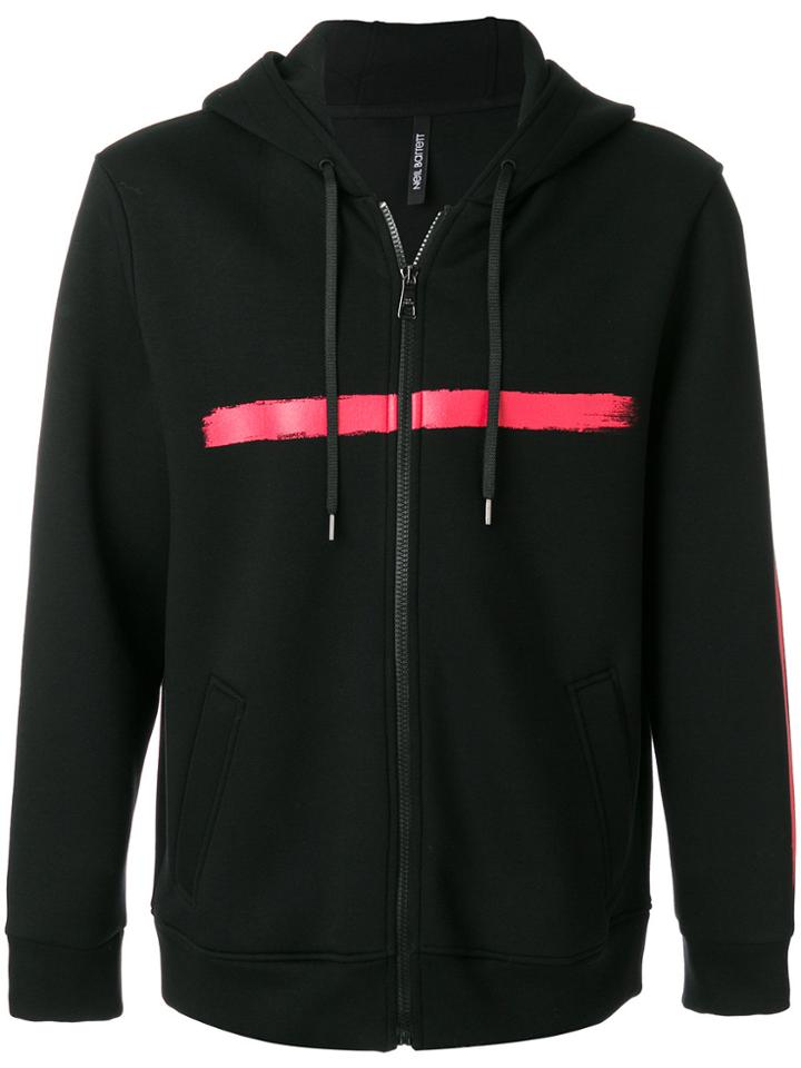 Neil Barrett Printed Zip Hooded Sweatshirt - Black