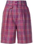 Etro Plaid High-waisted Shorts - Pink