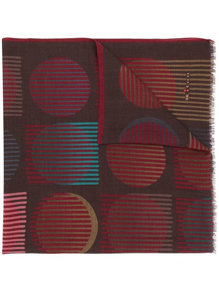 Kiton Printed Cashmere Scarf - Brown