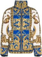 Versace Signature Dea Feather Down Puffer Jacket - Blue
