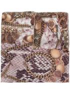 Roberto Cavalli Chain Print Scarf - Neutrals