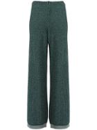 Circus Hotel Wide-leg Tweed Trousers - Green
