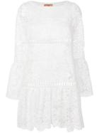 Ermanno Scervino Flared Sleeve Lace Dress - White