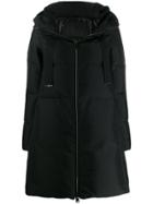 Herno A-line Zip-up Padded Coat - Black