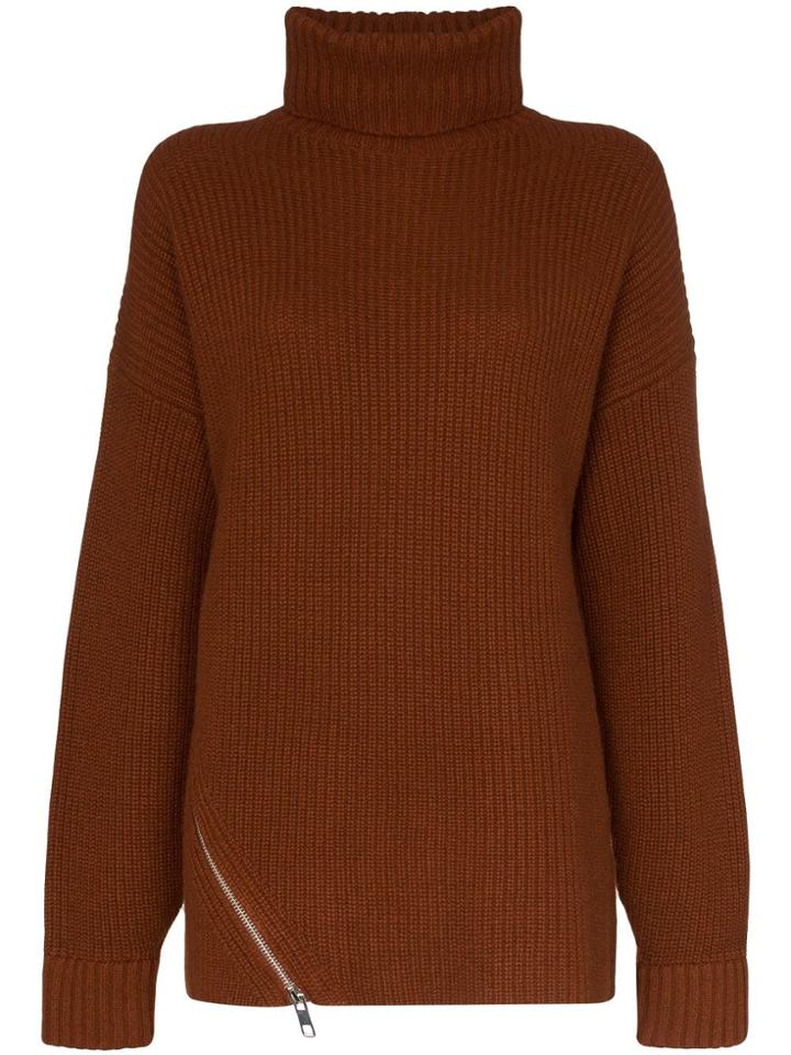 Tibi Roll Neck Cashmere Jumper - Brown