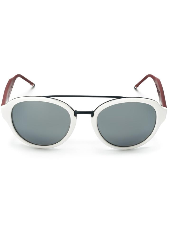 Thom Browne Eyewear Round Frame Sunglasses - White