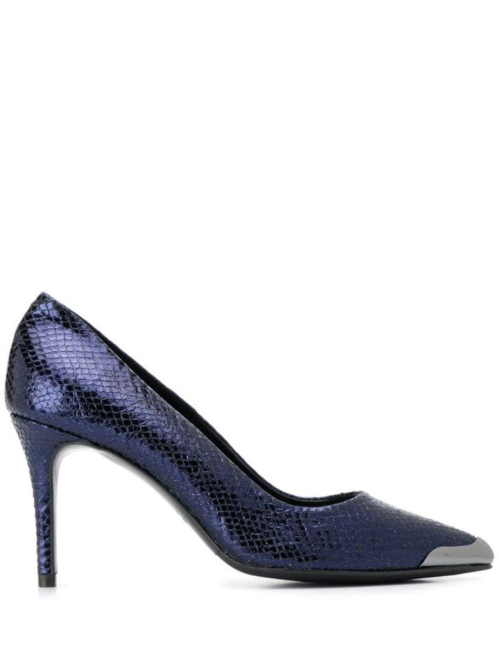 Albano Metallic Cap Pumps - Blue