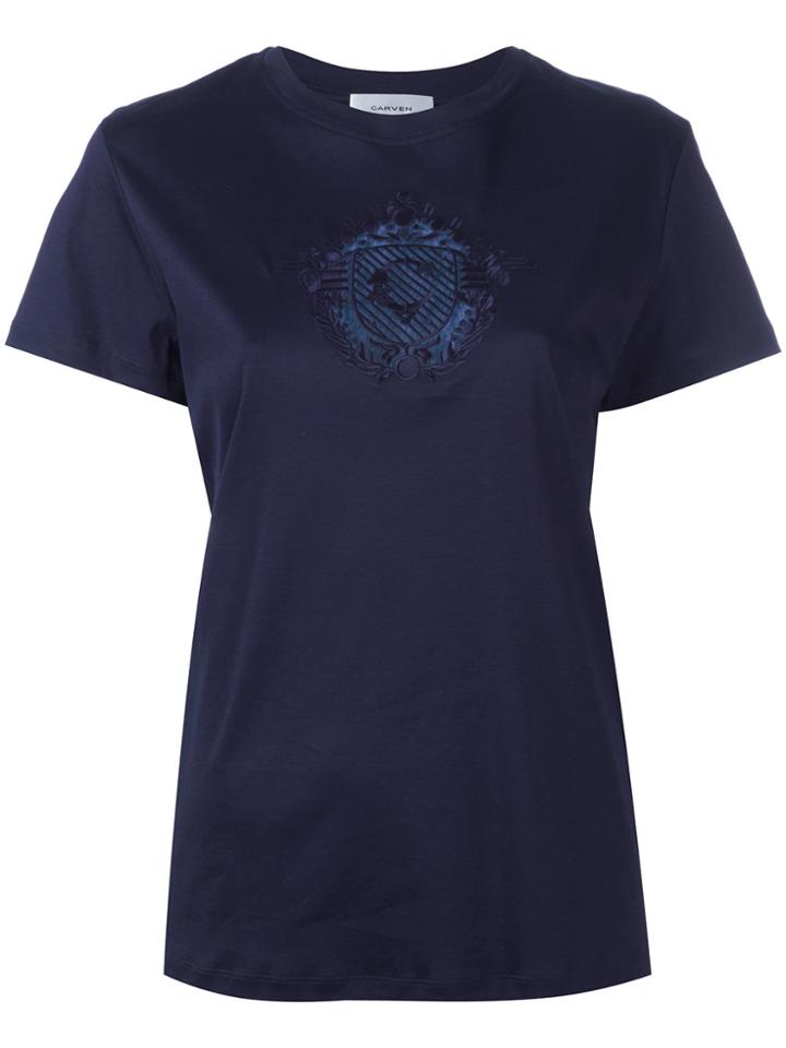 Carven Embroidered Motif T-shirt - Blue