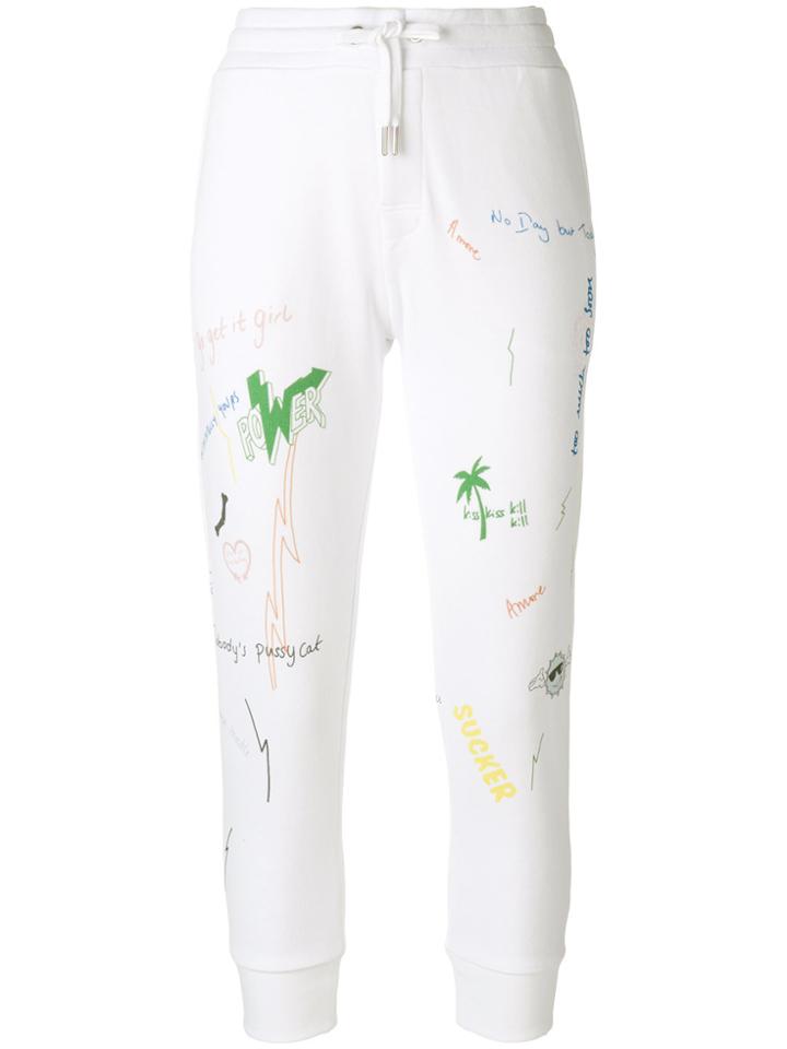 Zoe Karssen Printed Track Pants - White