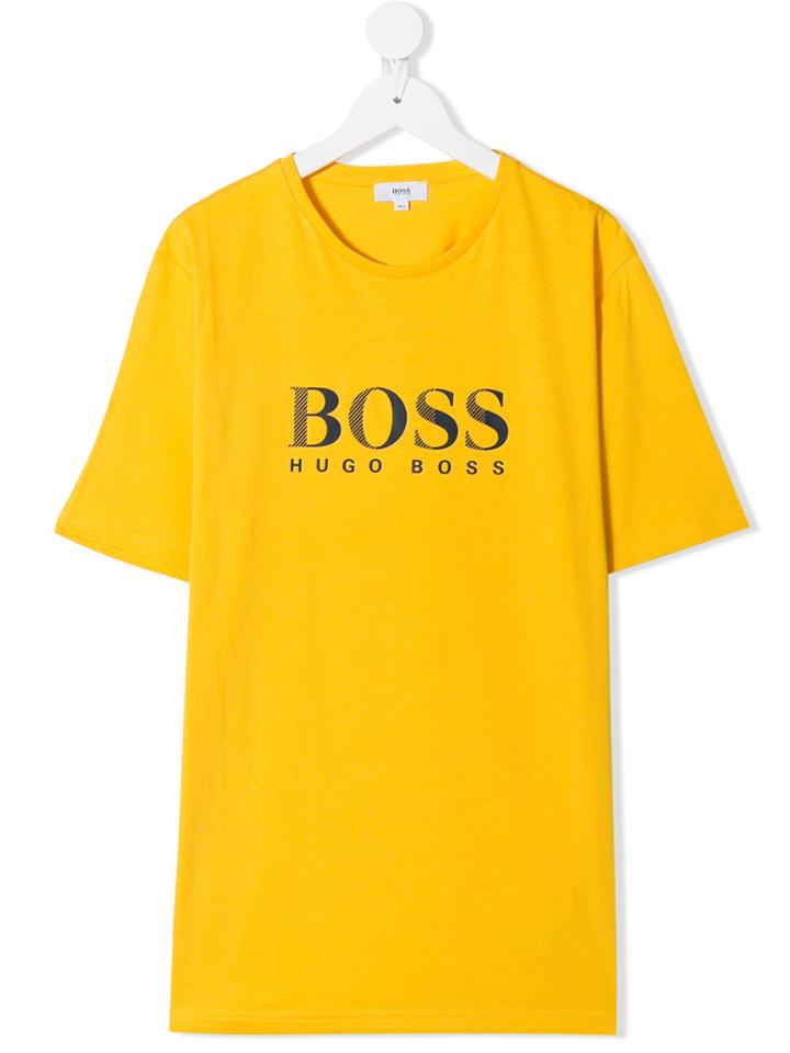 Boss Kids Teen Logo Printed T-shirt - Yellow & Orange