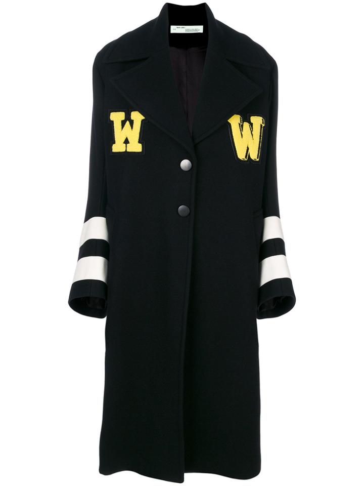 Off-white Diagonal Stripe Coat - Black